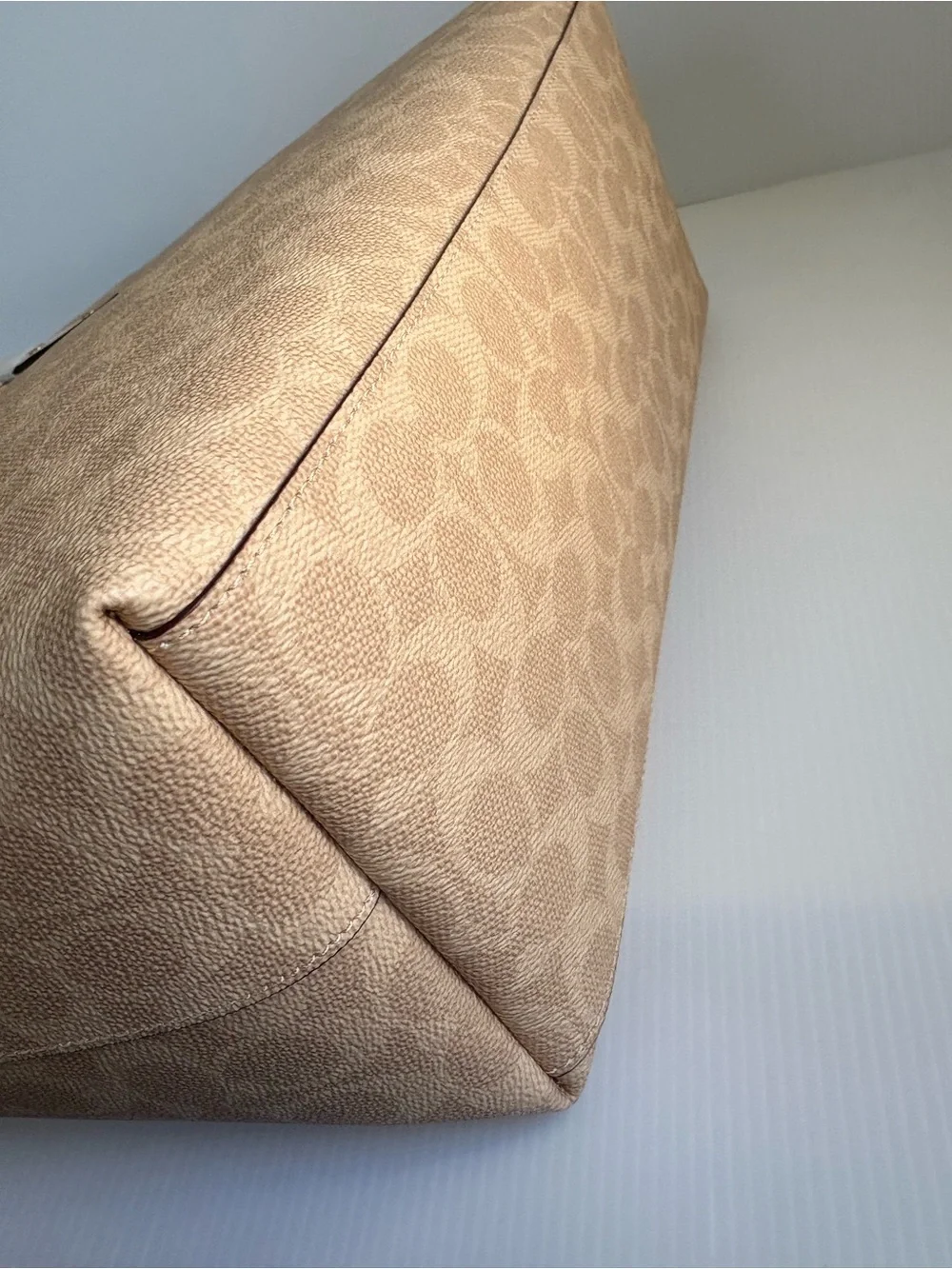 Coach Town Tote in Signature Coated Canvas # CBQ46 Khaki/Chalk Shoulder Bag XL